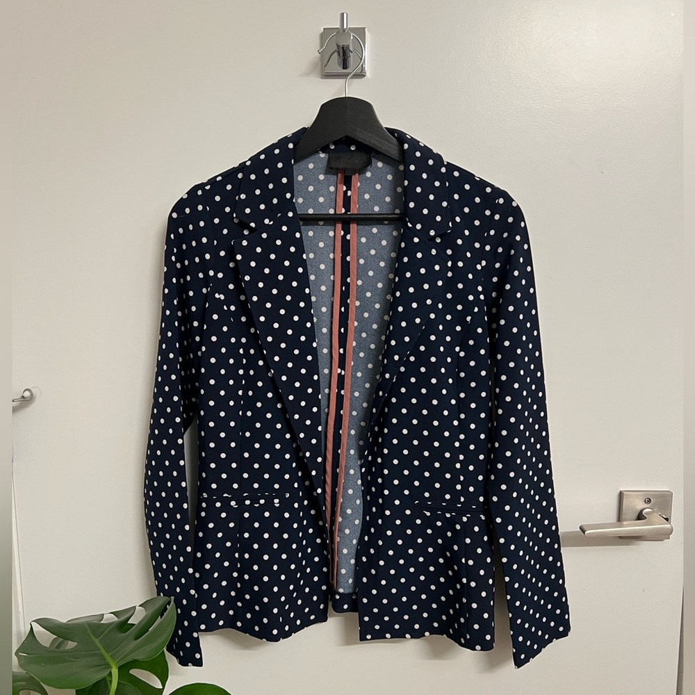 Navy Polka Dot Blazer